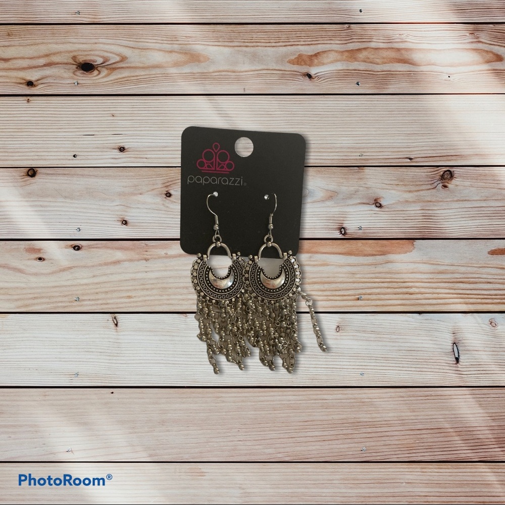 Boho silver earrings